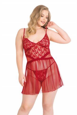 Deluxerie Babydoll-Set für Große Größen Perla