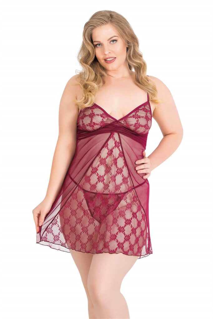Deluxerie Babydoll-Set für Große Größen Primrose